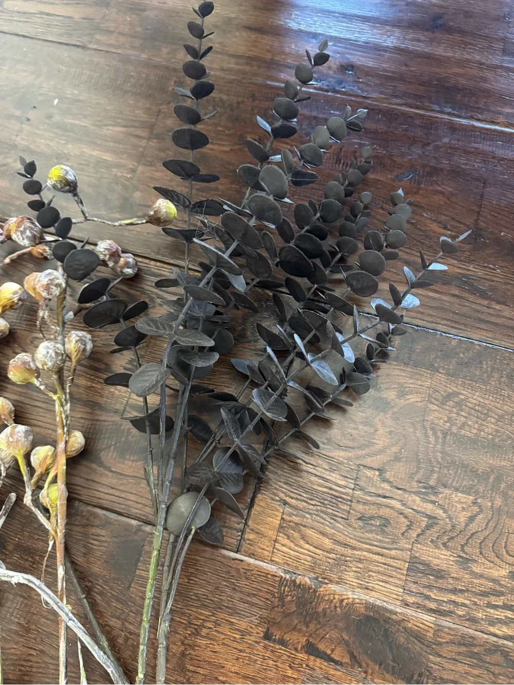 Black Tan Yellow & Green Decorative Dried Floral Bundle - Home Accents Decor